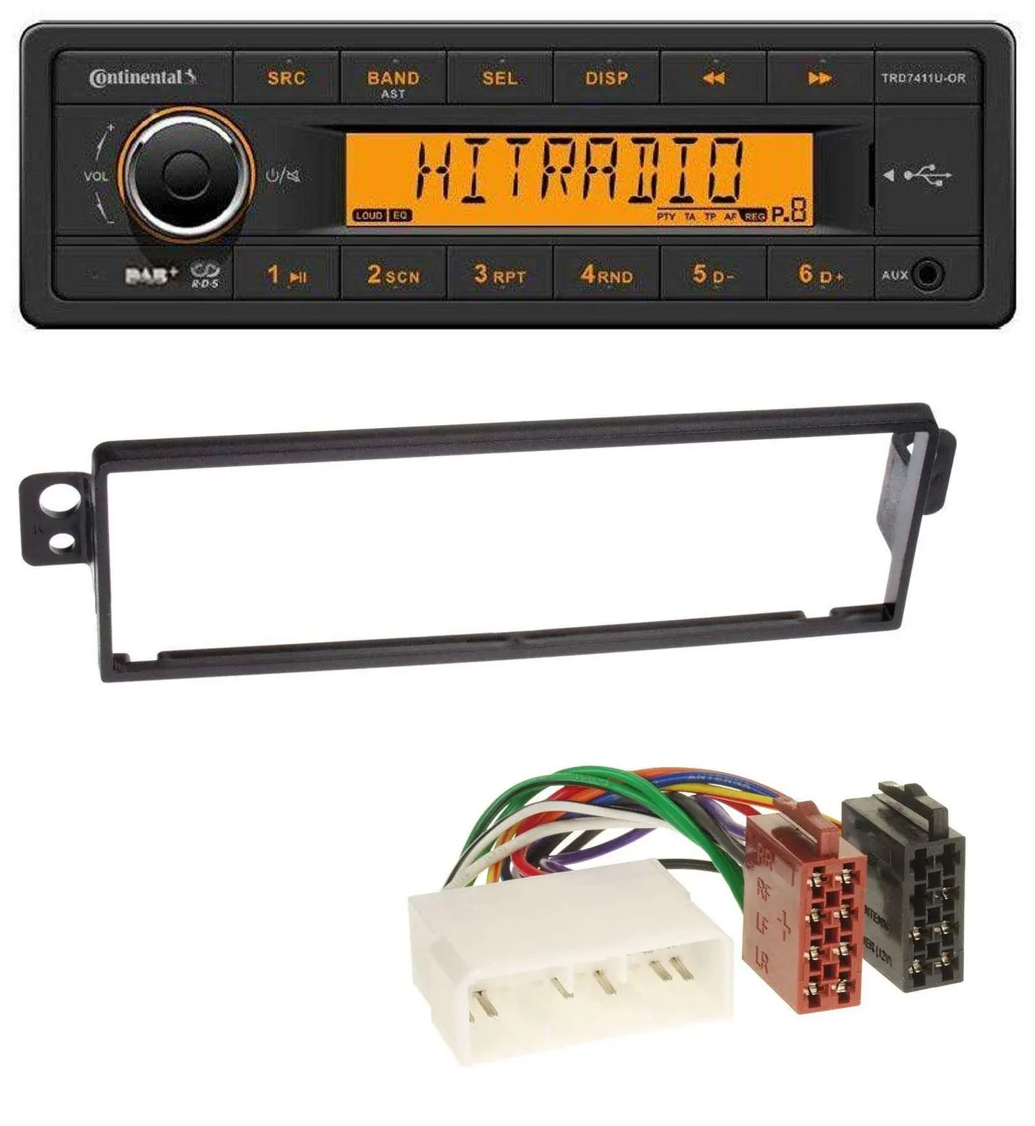 Continental 1DIN DAB MP3 AUX USB Autoradio für Chevrolet Kalos KLAS 2004-2007