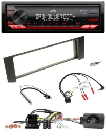 JVC Bluetooth USB DAB Lenkrad Autoradio für Audi A4 00-09 ISO Fakra teilaktiv