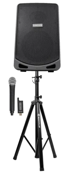 Samson Expedition XP106W 6" Portable Rechargeable Active PA DJ Speaker+Mic+Stand