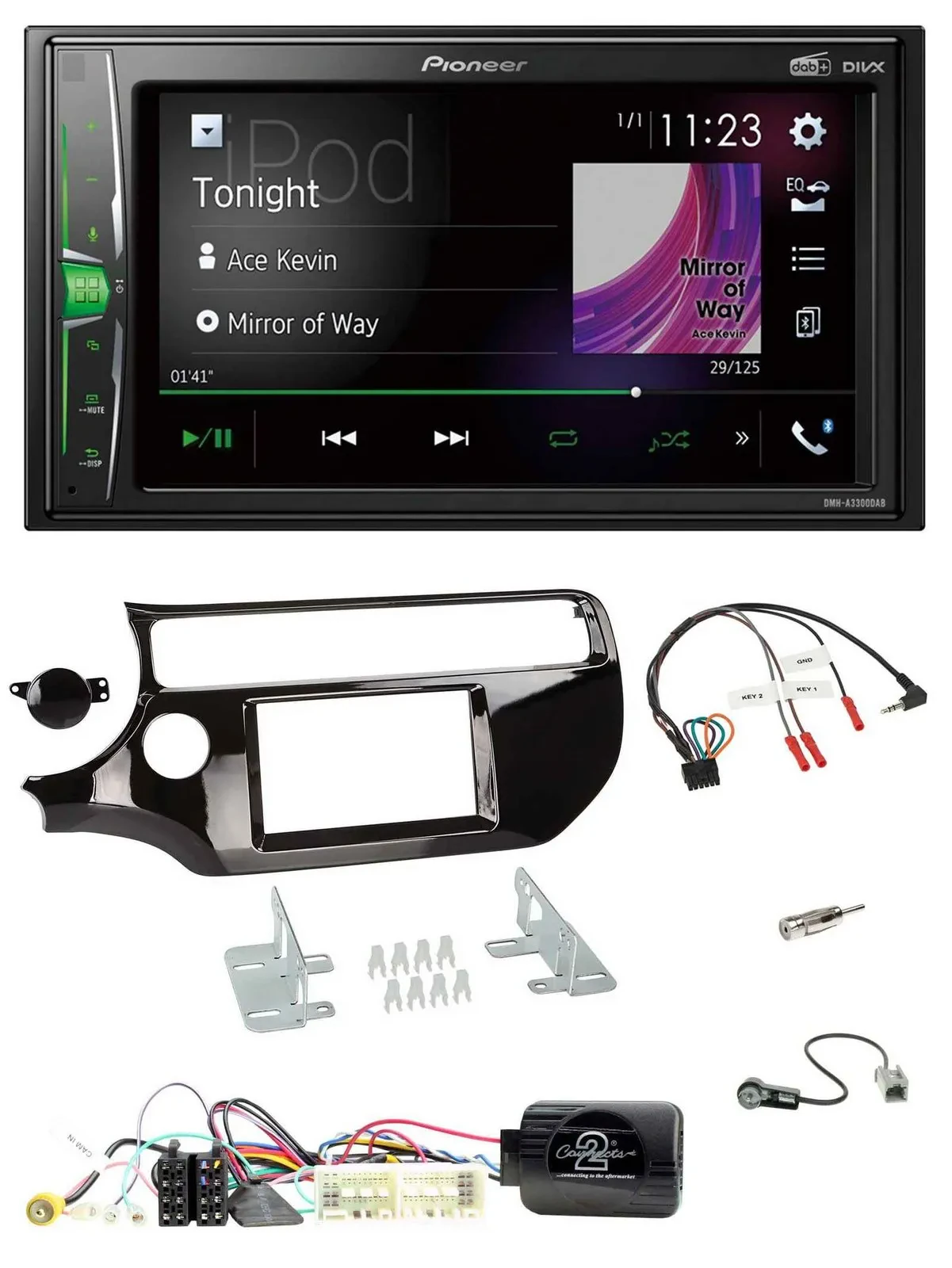 Pioneer 2DIN Lenkrad DAB USB Bluetooth Autoradio für Kia Rio UB 2017-2023 piano