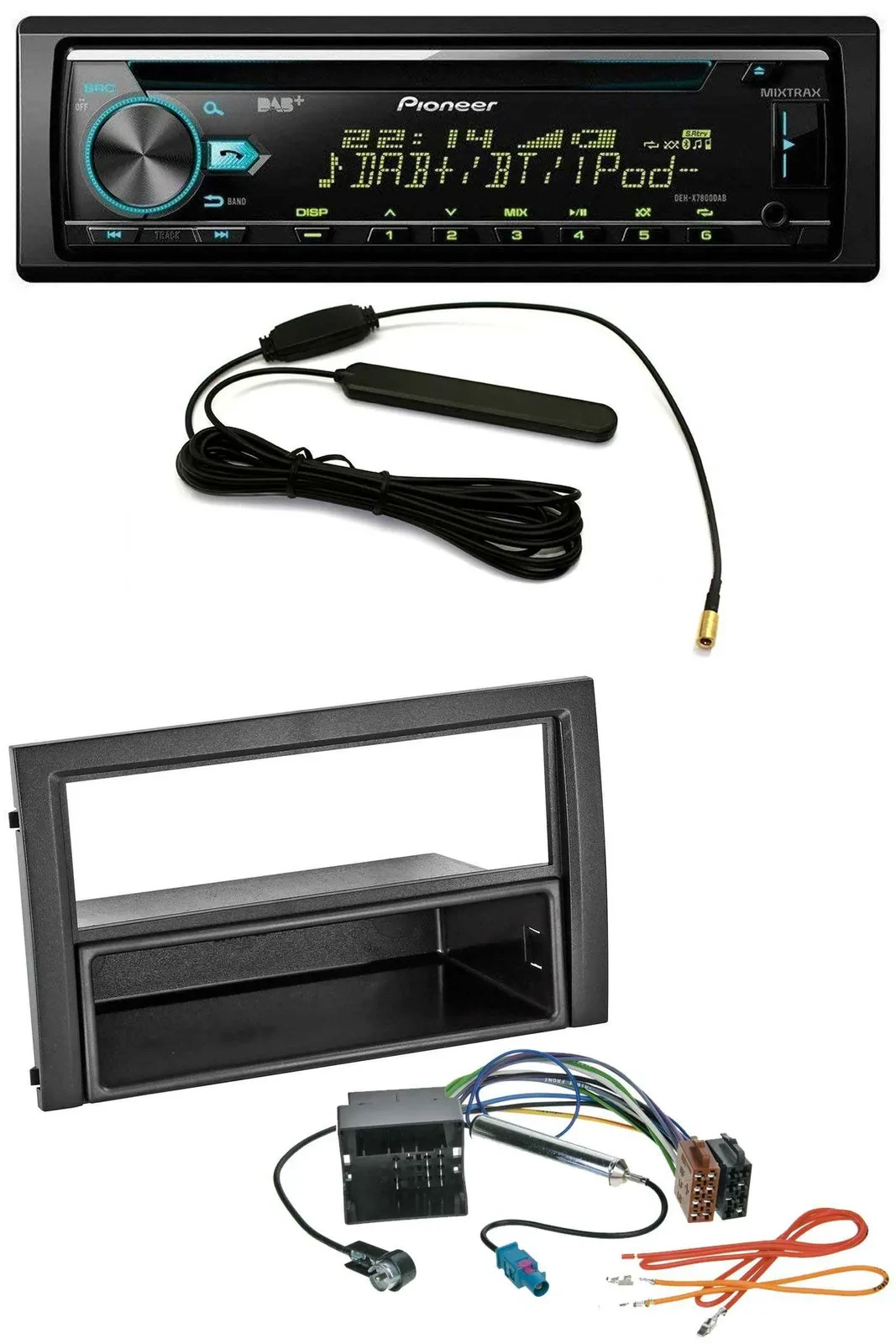 Автомагнитола Pioneer CD MP3 AUX DAB USB для Skoda Fabia 6Y (2004–2007, Facelift)