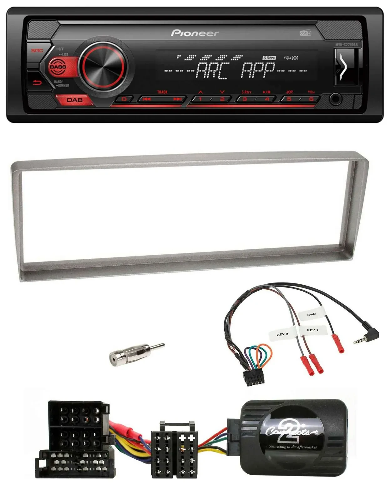 Автомагнитола Pioneer DAB 1-DIN MP3 USB для Alfa Romeo 156, серебристая