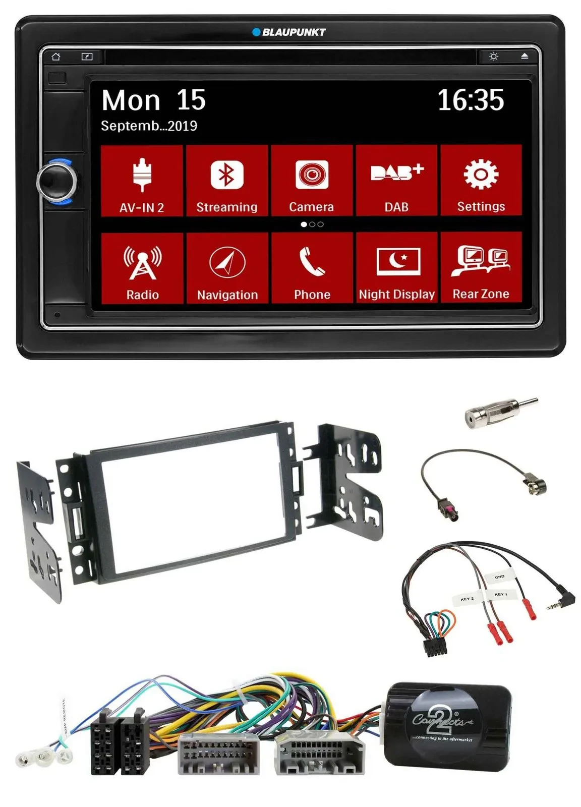Blaupunkt 2DIN USB DAB Lenkrad Bluetooth TMC Navigation für Jeep Grand Cherokee