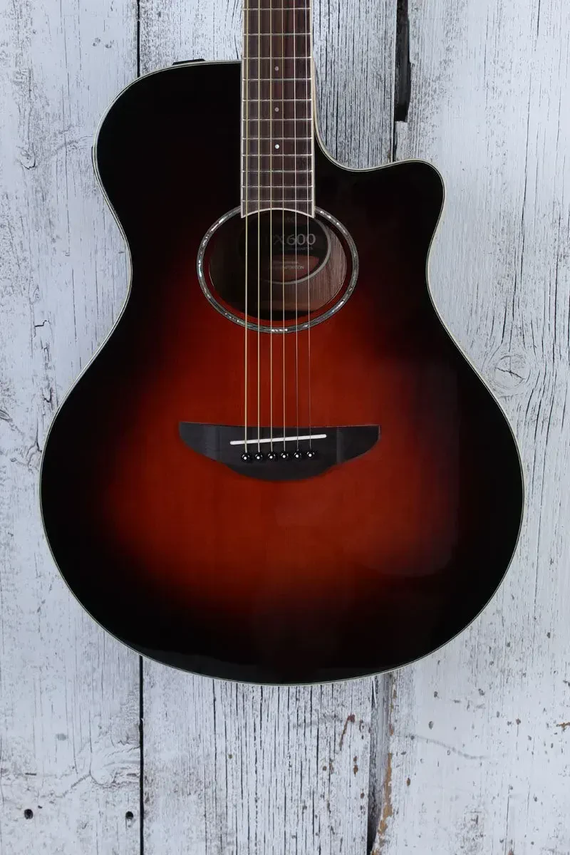 Yamaha Thinline Cutaway Acoustic Electric Guitar Old Violin Sunburst APX600 OVS