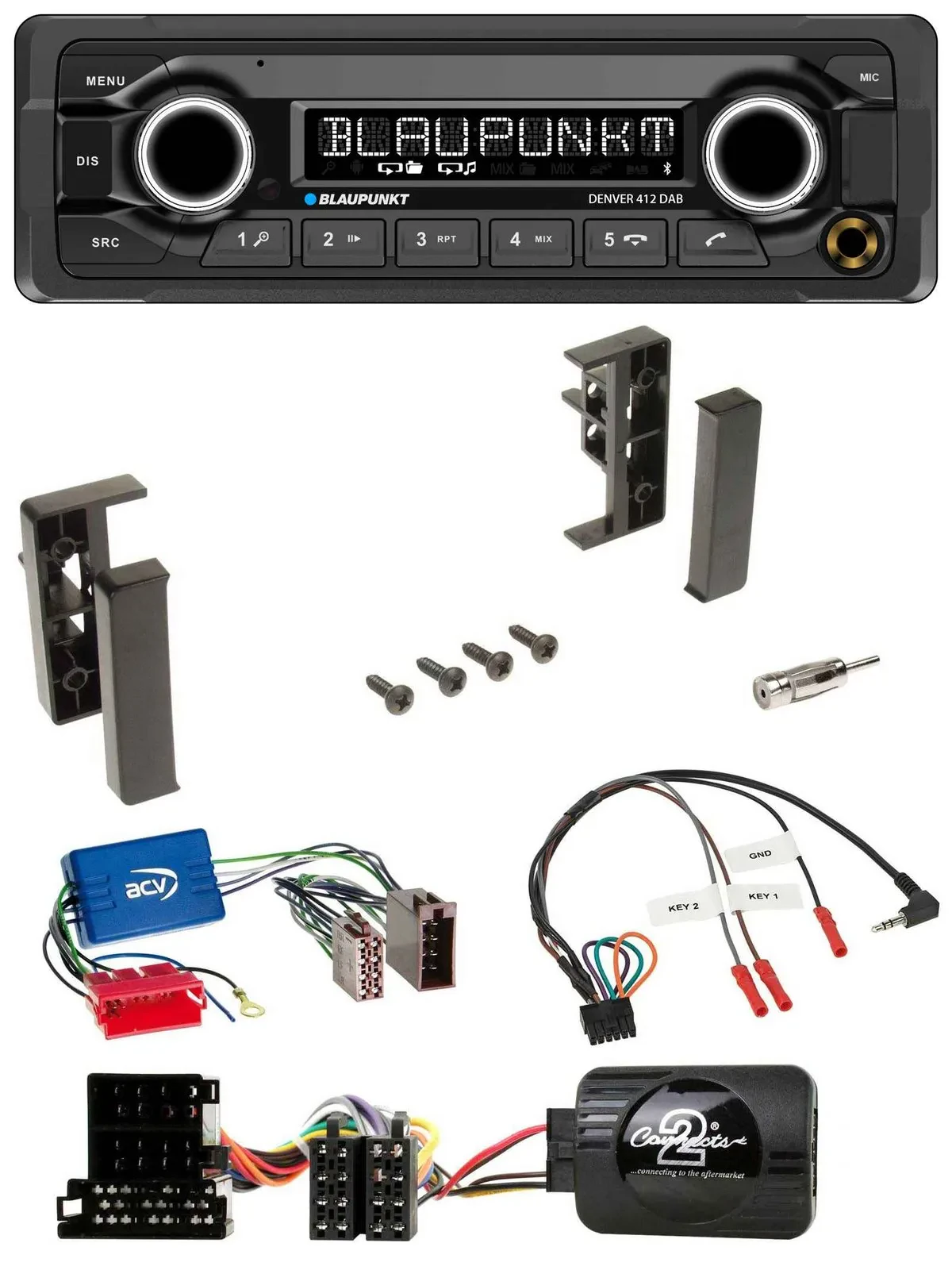 Blaupunkt Bluetooth DAB Lenkrad USB Autoradio für Audi A3 A4 A6 99-00 Aktivsyste
