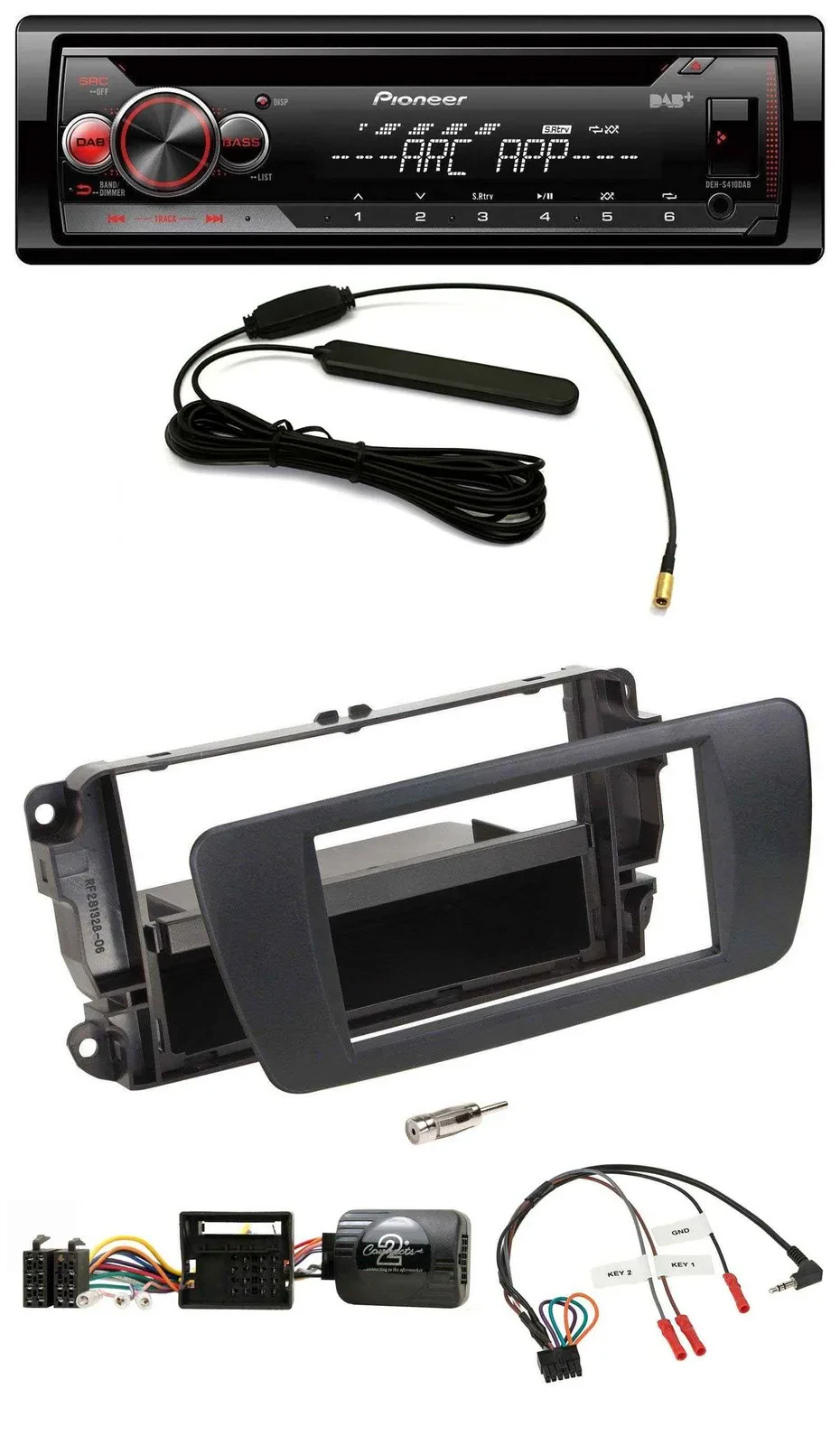 Pioneer CD USB Lenkrad DAB MP3 Autoradio für Seat Ibiza nitschwarz