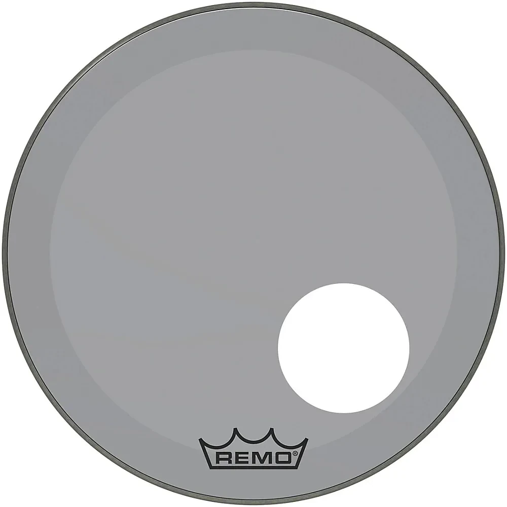 Remo Powerstroke P3 Colortone Smoke Resonant Bass Drum Head 5" Offset Hole 20"