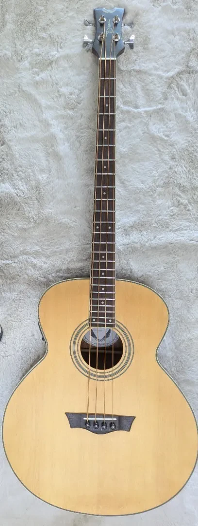 Dean Natural Gloss Acoustic Electric 4-String Bass Guitar, 34" Scale #EAB