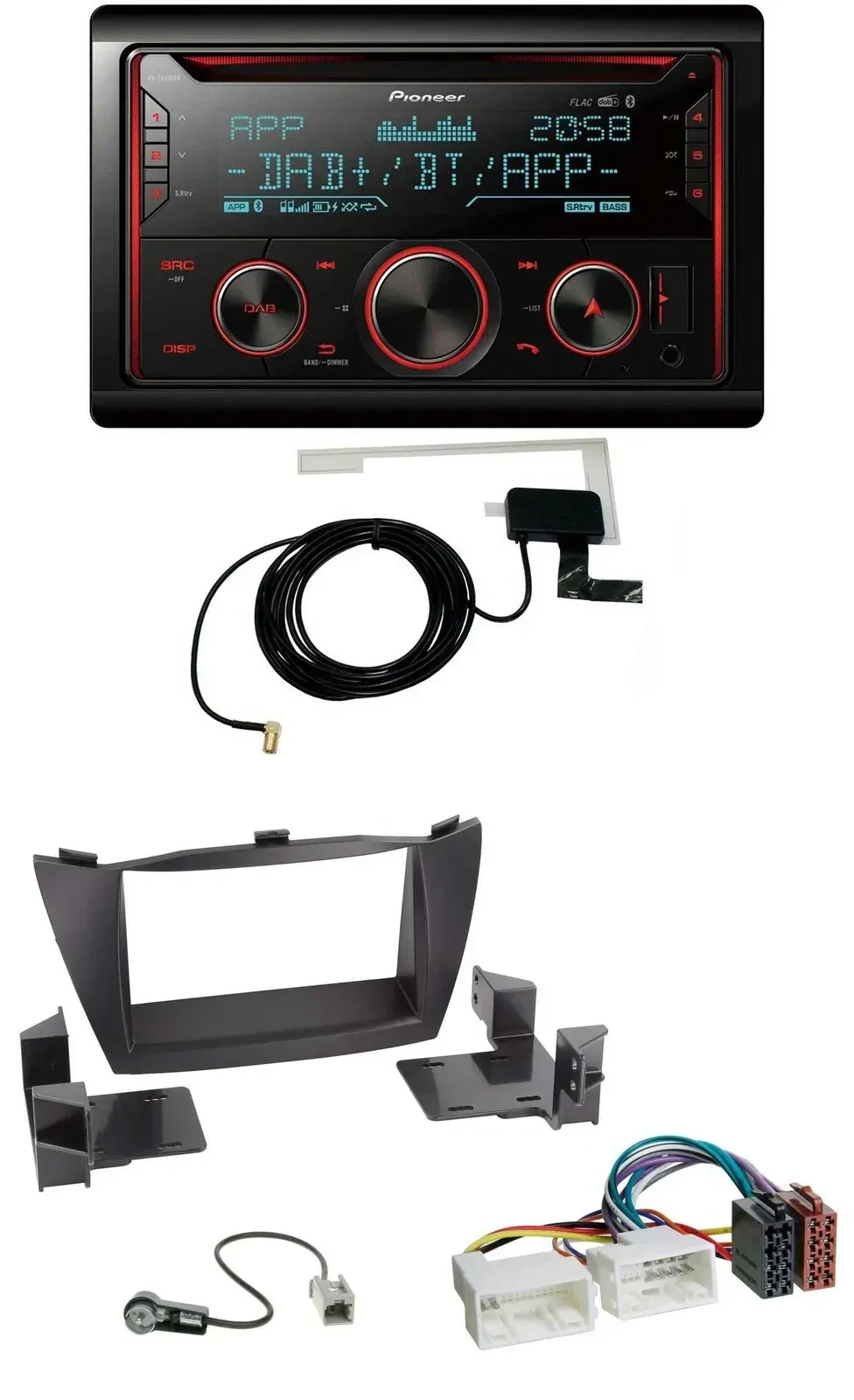 Автомагнитола для Hyundai Tucson (2010–2015) Pioneer 2DIN, MP3, DAB, USB, CD, Bluetooth