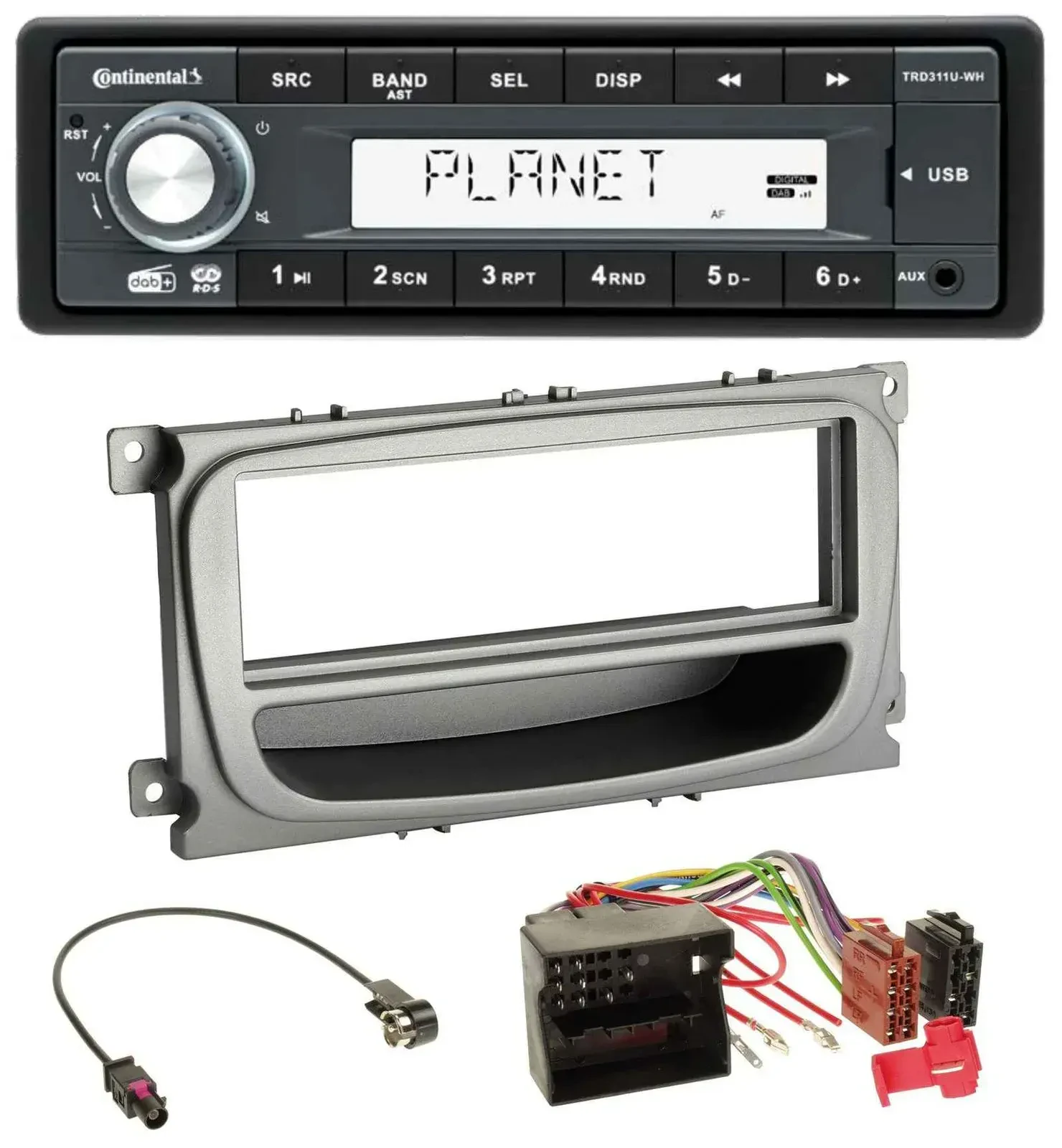 Continental MP3 AUX USB DAB 1DIN Autoradio für Ford Focus Galaxy C-Max ab 2007 s