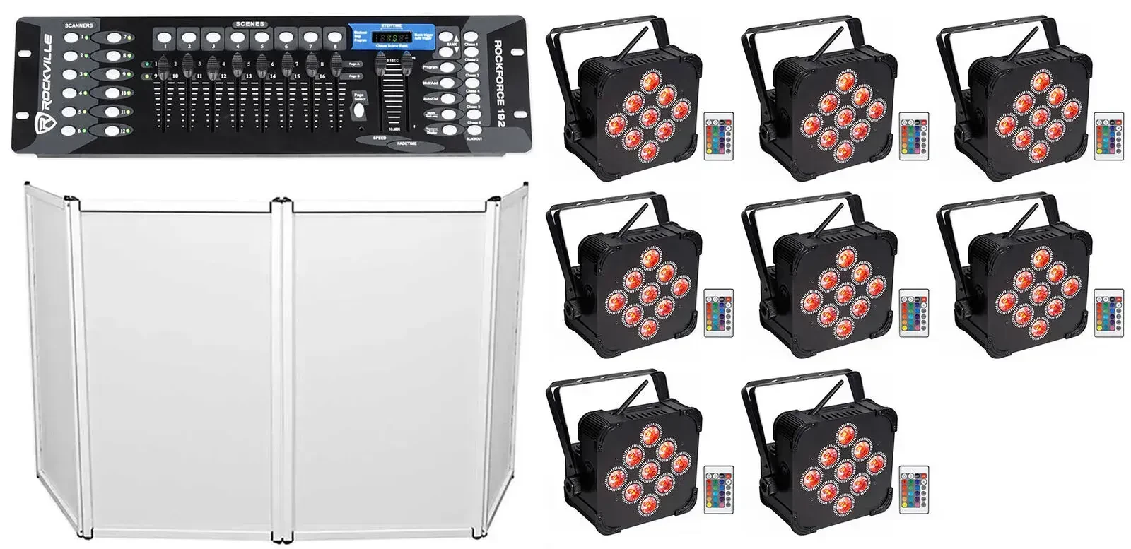 Светодиодный прибор Rockville BEST PAR 60 Black с аксессуарами (8 штук)