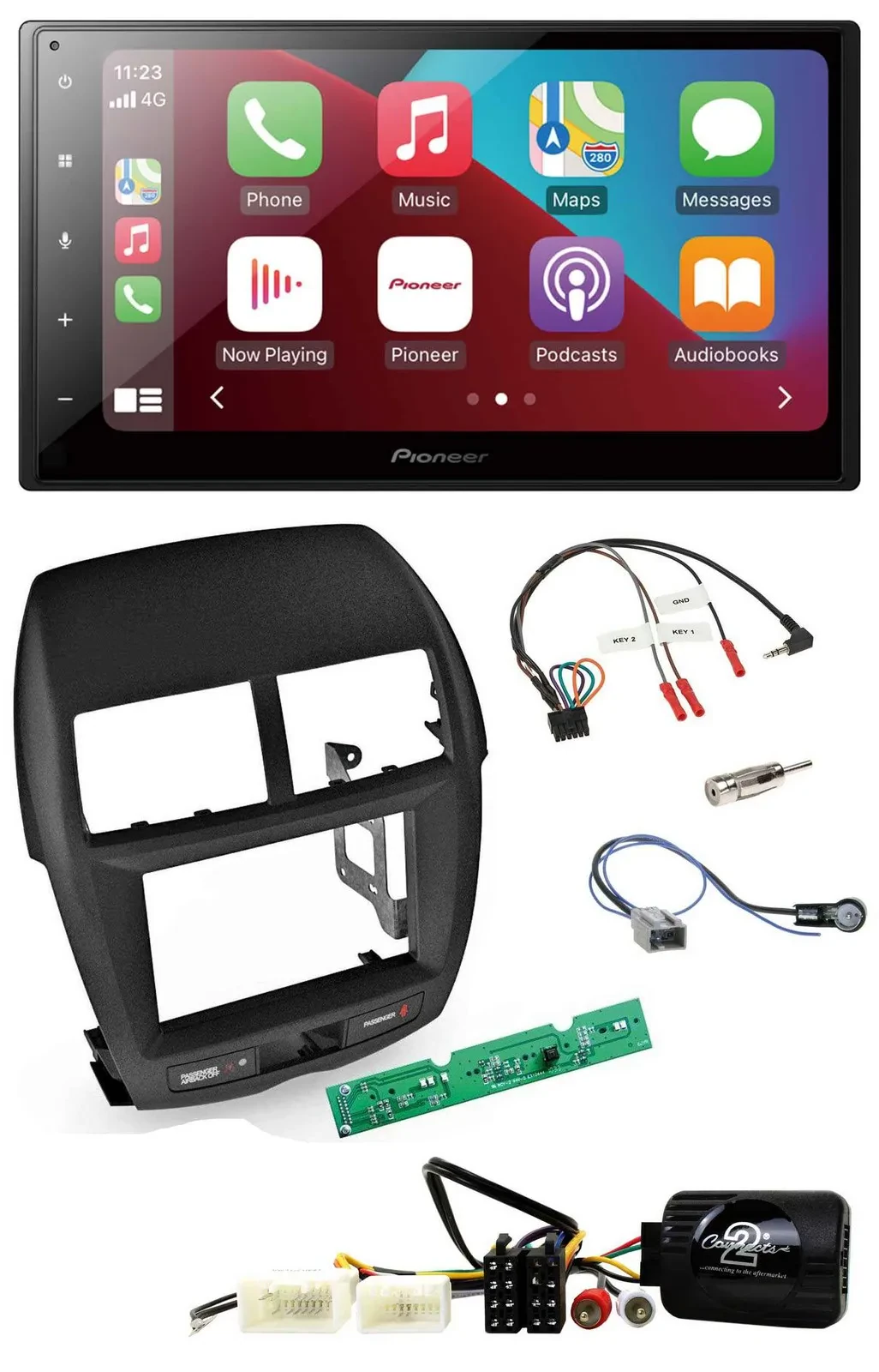 Pioneer USB Lenkrad DAB 2DIN Bluetooth Autoradio für Mitsubishi ASX 2010-2014