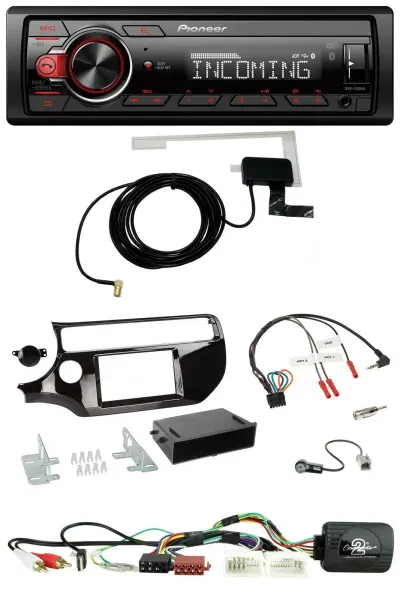 Pioneer USB Lenkrad DAB Bluetooth Autoradio für Kia Rio UB ab 03/2015 piano schw