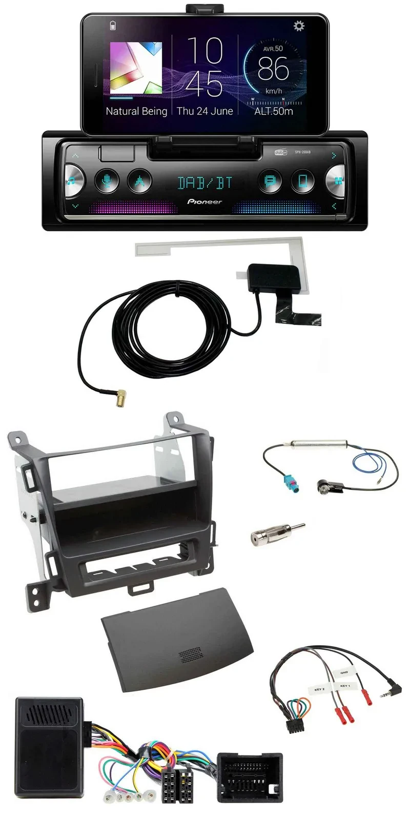 Pioneer DAB Bluetooth Lenkrad USB Autoradio für Opel Tourer Zafira ab 2013 jet b