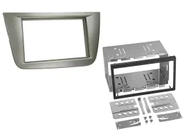 Einbaurahmen Set Doppel DIN Autoradio für Seat Altea Toledo silber