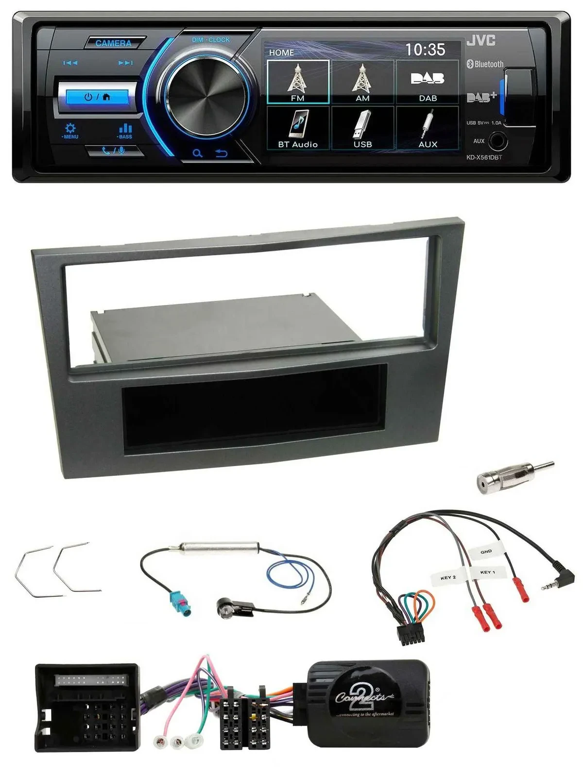 JVC Bluetooth Lenkrad USB DAB Autoradio für Opel Antara Astra H Zafira B charcoa