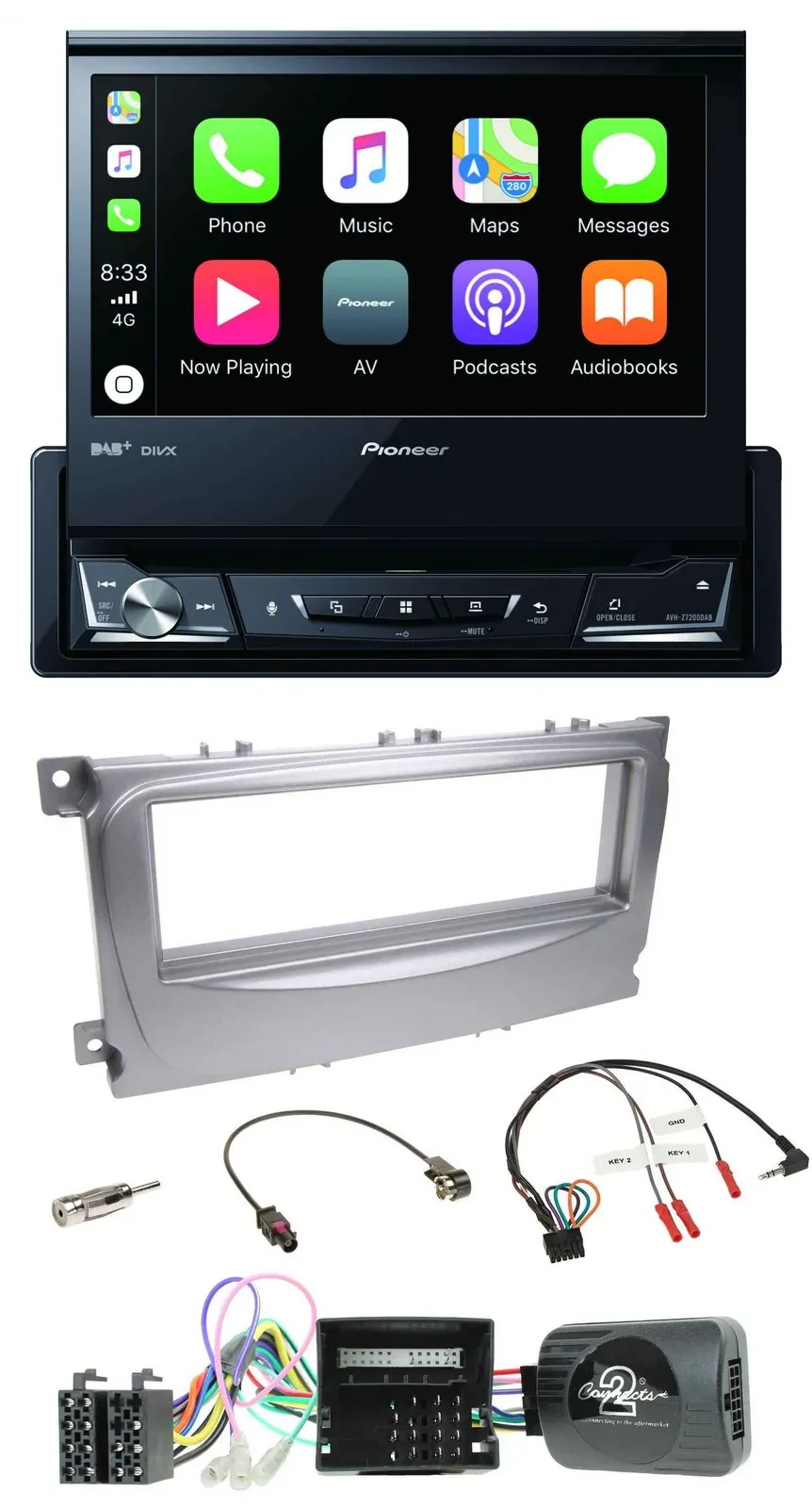 Pioneer DVD Bluetooth DAB USB Lenkrad Autoradio für Ford Galaxy C-Max Focus Can-