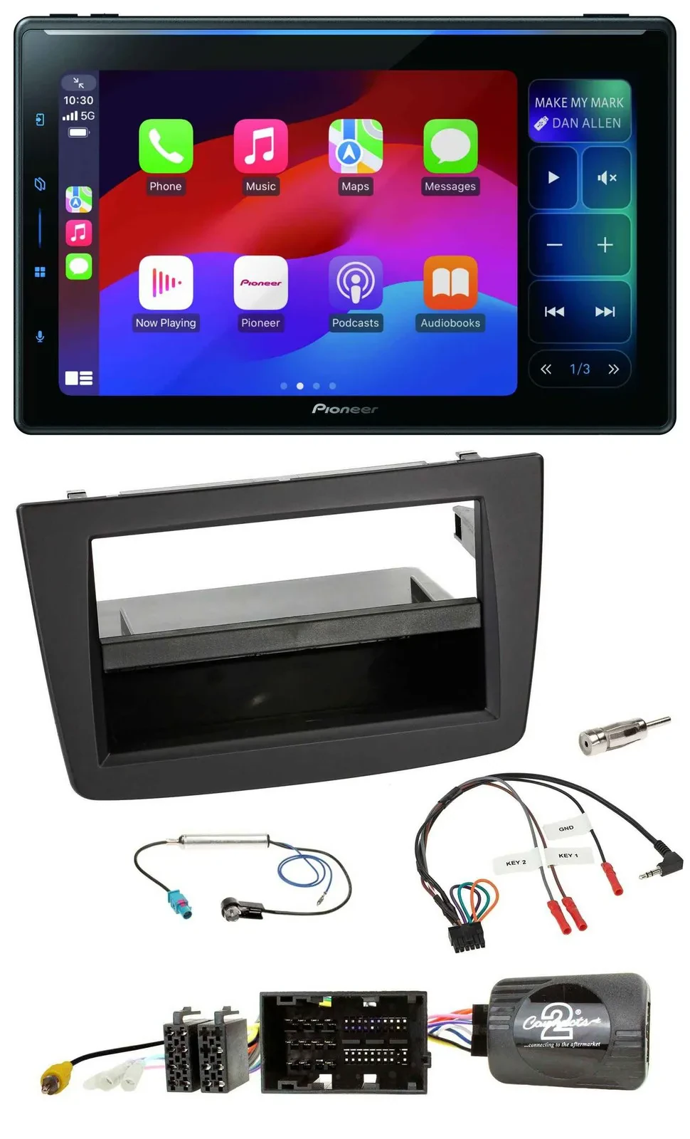 Pioneer Bluetooth DAB Lenkrad USB Autoradio für Alfa Mito 955 2014-2018 schwarz