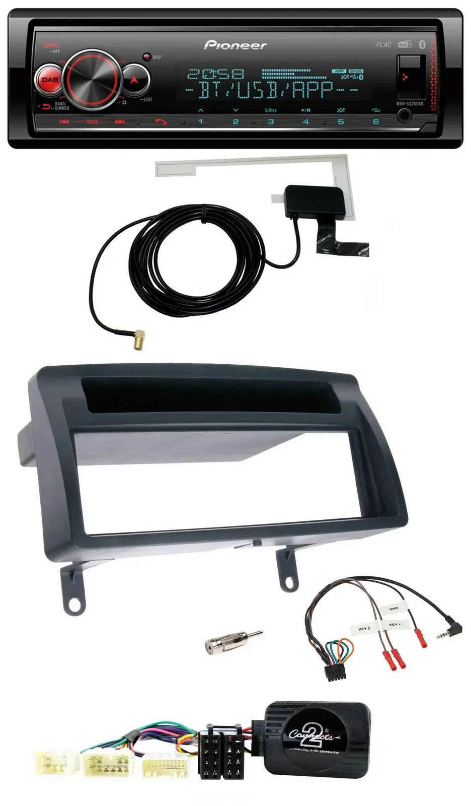 Pioneer Bluetooth DAB USB Lenkrad Autoradio für Toyota Corolla E12 2001-2007 dun