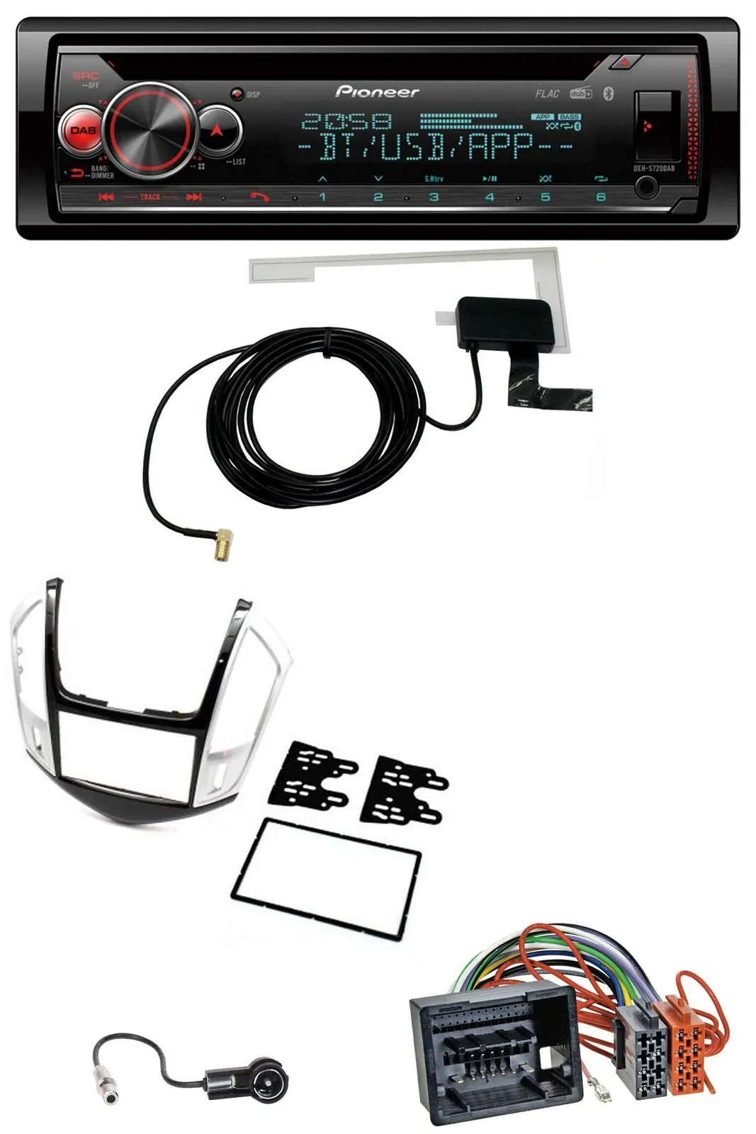 Автомагнитола Pioneer DAB CD MP3 USB Bluetooth для Chevrolet Cruze 2011–2016 серебристая