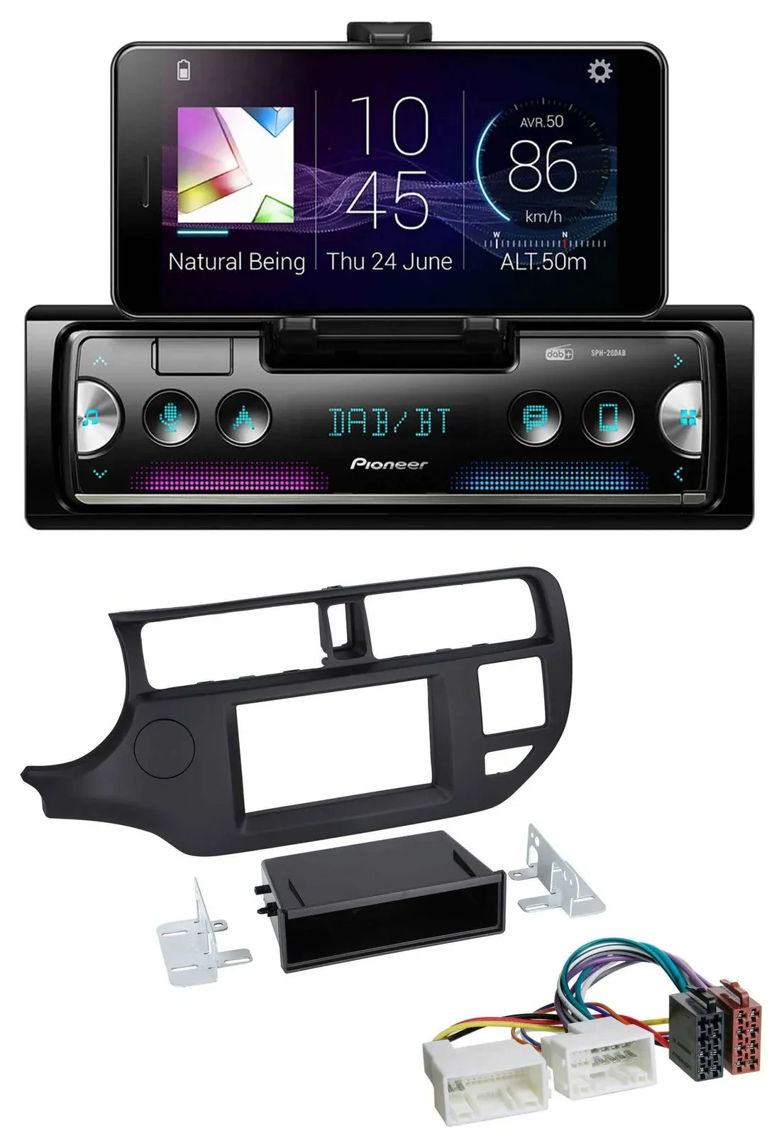 Автомагнитола Pioneer USB MP3 Bluetooth DAB для Kia Rio (UB 2011–2014) черная