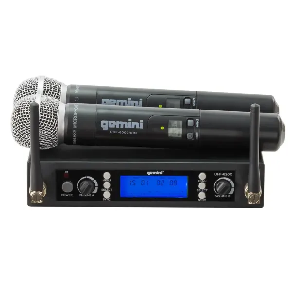 Gemini UHF-6200M Dual Channel Handheld UHF Wireless System