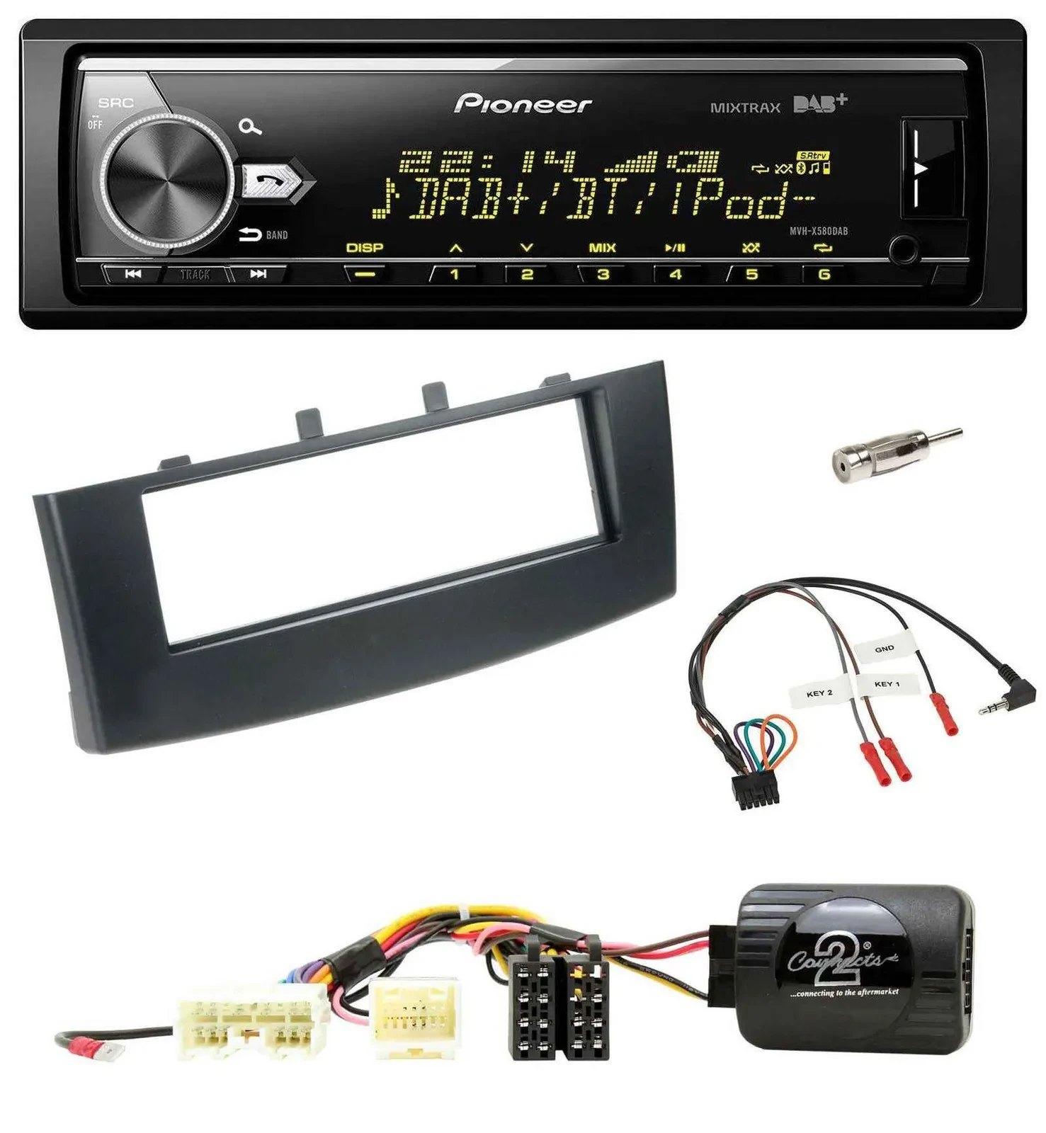 Pioneer Bluetooth USB DAB Lenkrad Autoradio für Mitsubishi Colt 2008-2012
