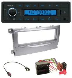 Автомагнитола VDO Bluetooth USB MP3 AUX для Ford Galaxy/C-Max/Focus (с 2007), серебристая
