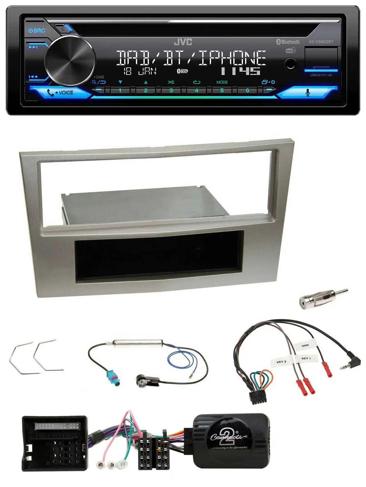 JVC Bluetooth Lenkrad USB DAB CD Autoradio für Opel Zafira B Astra H Corsa D sat