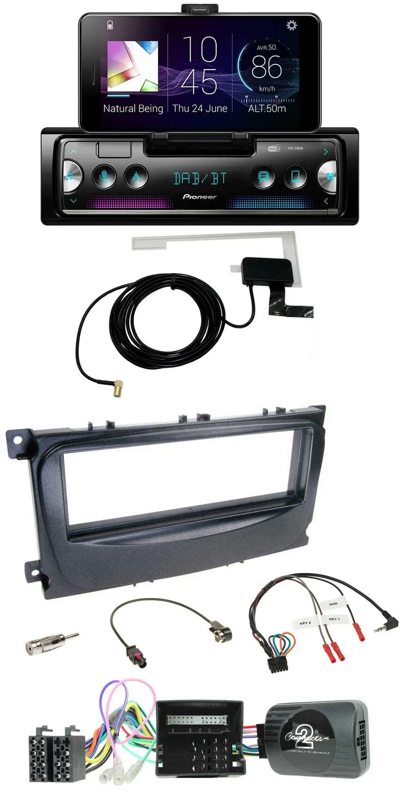 Автомагнитола Pioneer DAB Bluetooth USB для Ford Mondeo/S-Max 2007–2014, CAN-Bus