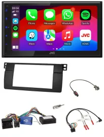 JVC Bluetooth USB Lenkrad 2DIN DAB Autoradio für BMW 3er 2002-2006 E46 schwarz H