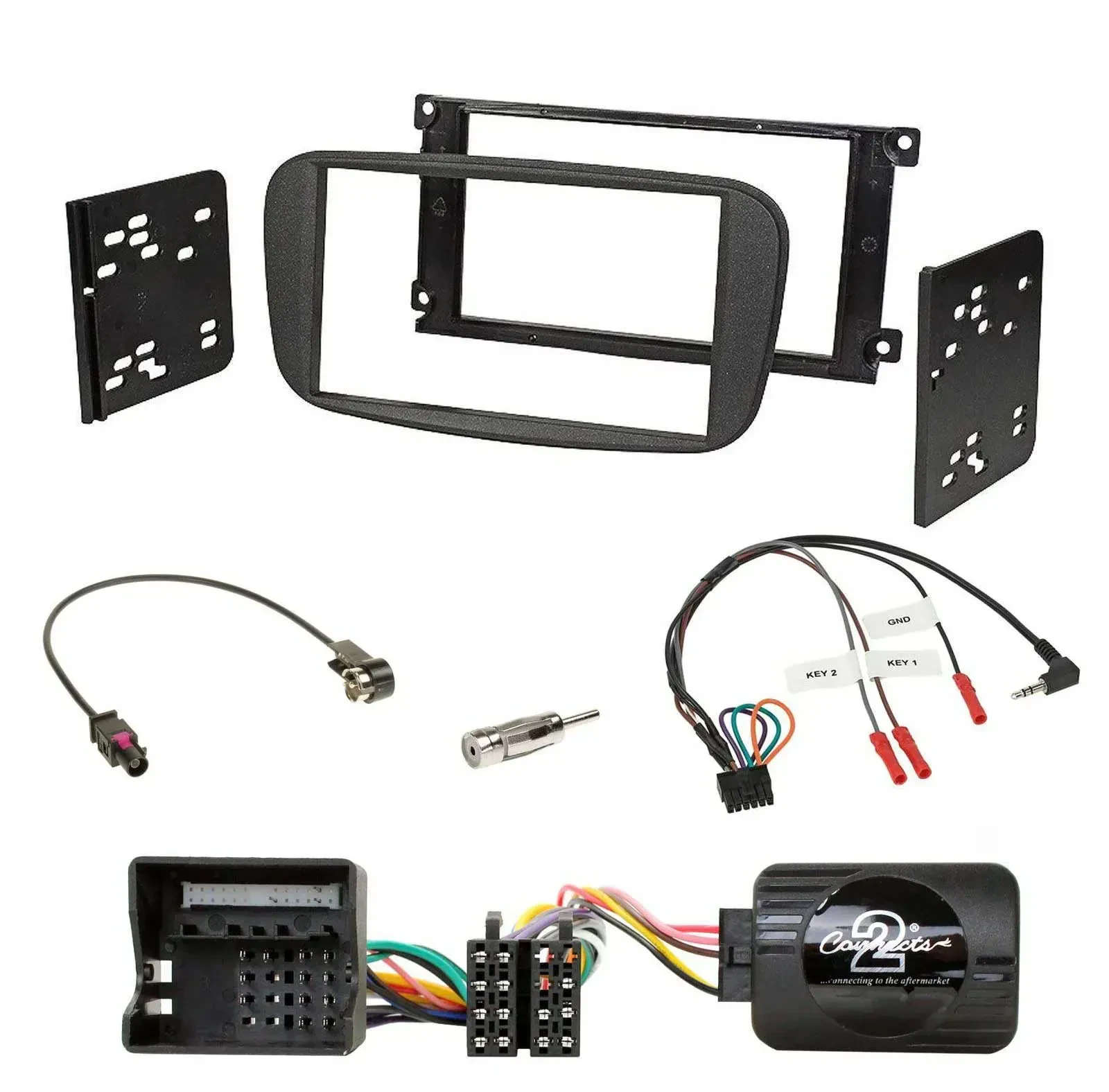 Einbauset Lenkradadapter Doppel DIN Autoradio für Ford S-Max Mondeo 2007-2014 sc