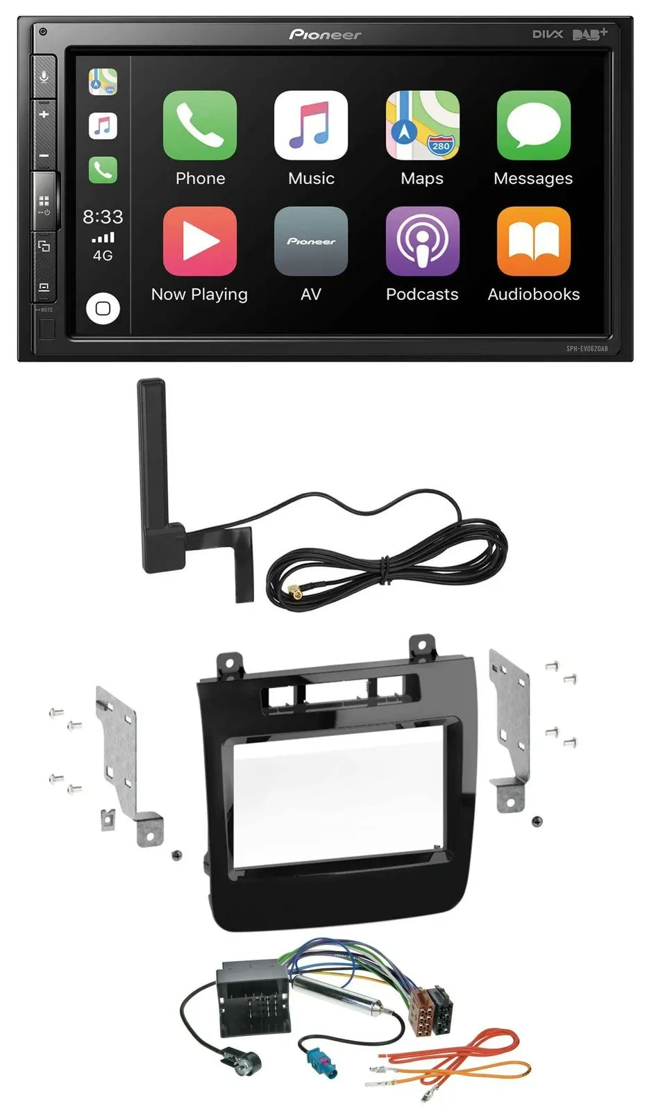 Pioneer USB 2DIN Bluetooth DAB MP3 Autoradio für VW Touareg (2010-2014)