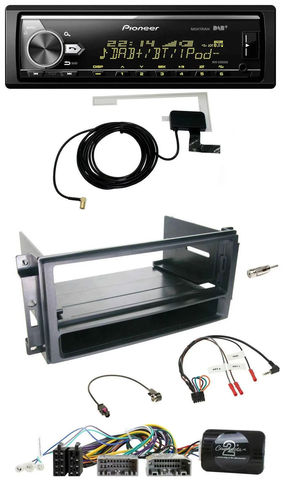 Автомагнитола для Chrysler, Dodge, Jeep Pioneer Bluetooth, DAB, USB, совместима с кнопками на руле