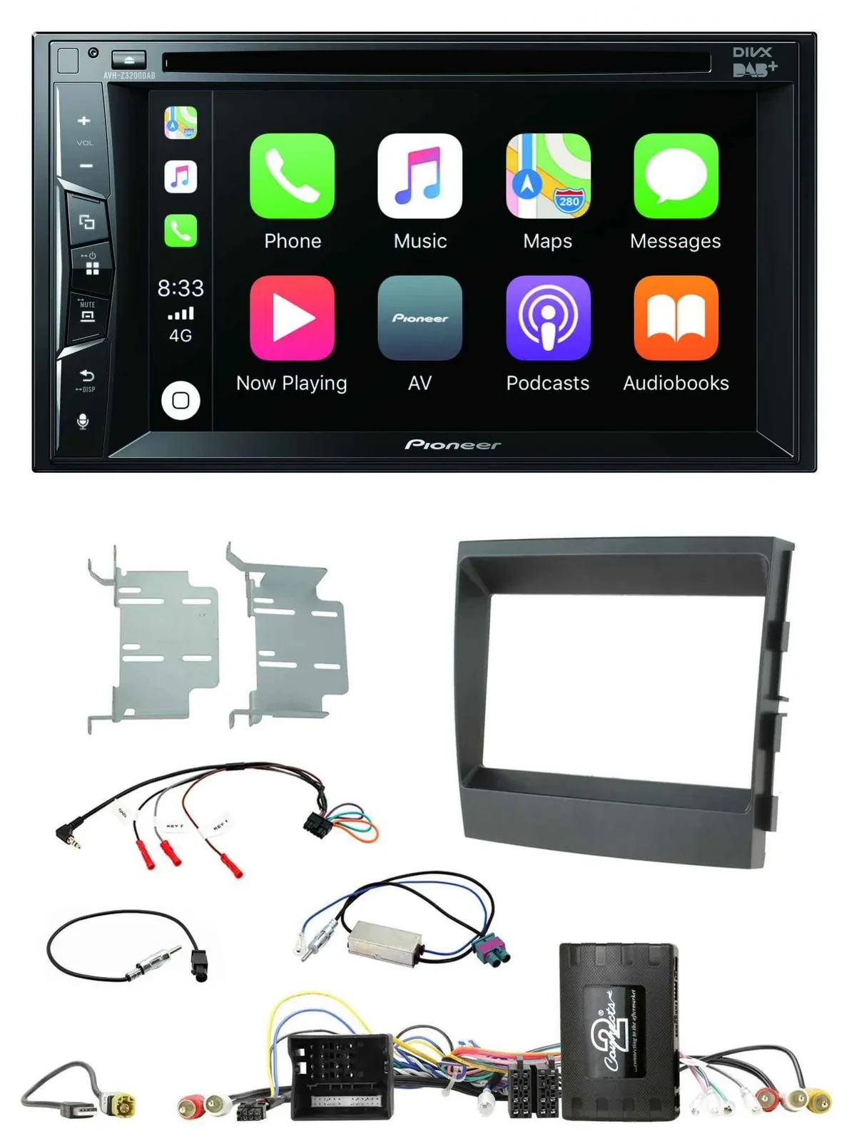 Автомагнитола Pioneer 2DIN, USB, DVD, Bluetooth, DAB, для Porsche Panamera 2009–2016
