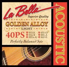 Струны для акустической гитары La Bella 40PS 12-52, сталь/бронза