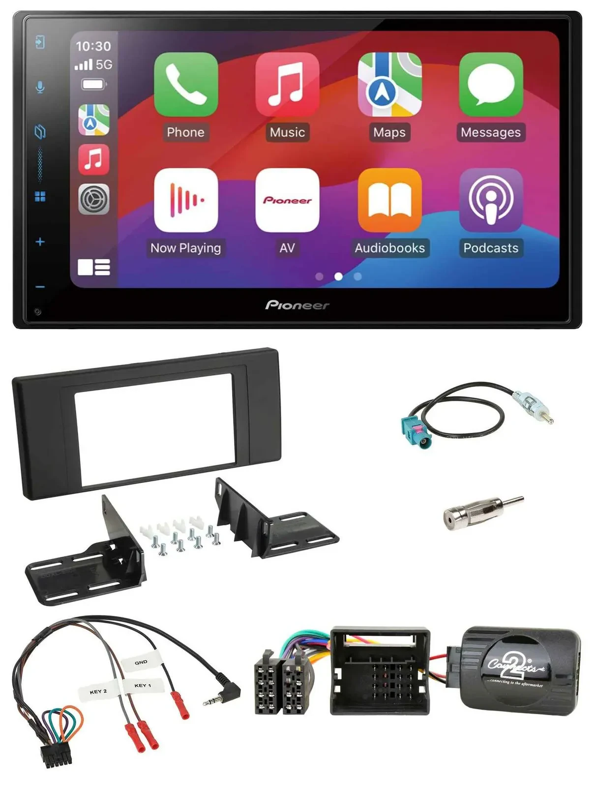 Pioneer DAB USB Lenkrad Bluetooth 2DIN Autoradio für Land Rover Range Rover Vogu