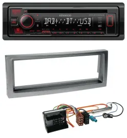 Kenwood MP3 CD USB Bluetooth DAB Autoradio für Citroen C5 Peugeot 407 ab 04 grau