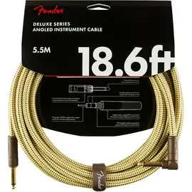 Инструментальный кабель Fender Deluxe Straight to Angle Instrument Cable 18.6 ft. Yellow Tweed
