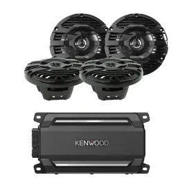 Kenwood KAC-M5024BT Bluetooth Marine Amp Package with pair of 6.5" Coaxial Marin