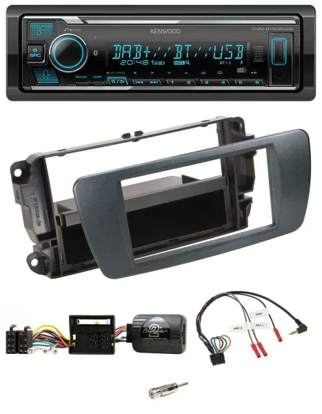 Kenwood Bluetooth Lenkrad DAB USB Autoradio für Seat Ibiza azabacheschwarz