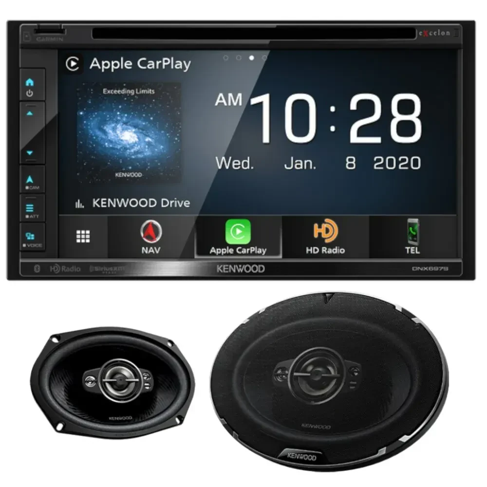 Автомагнитола Kenwood DNX697S 2-DIN 6.75" сенсорный экран + 6x9" коаксиальные колонки (набор)
