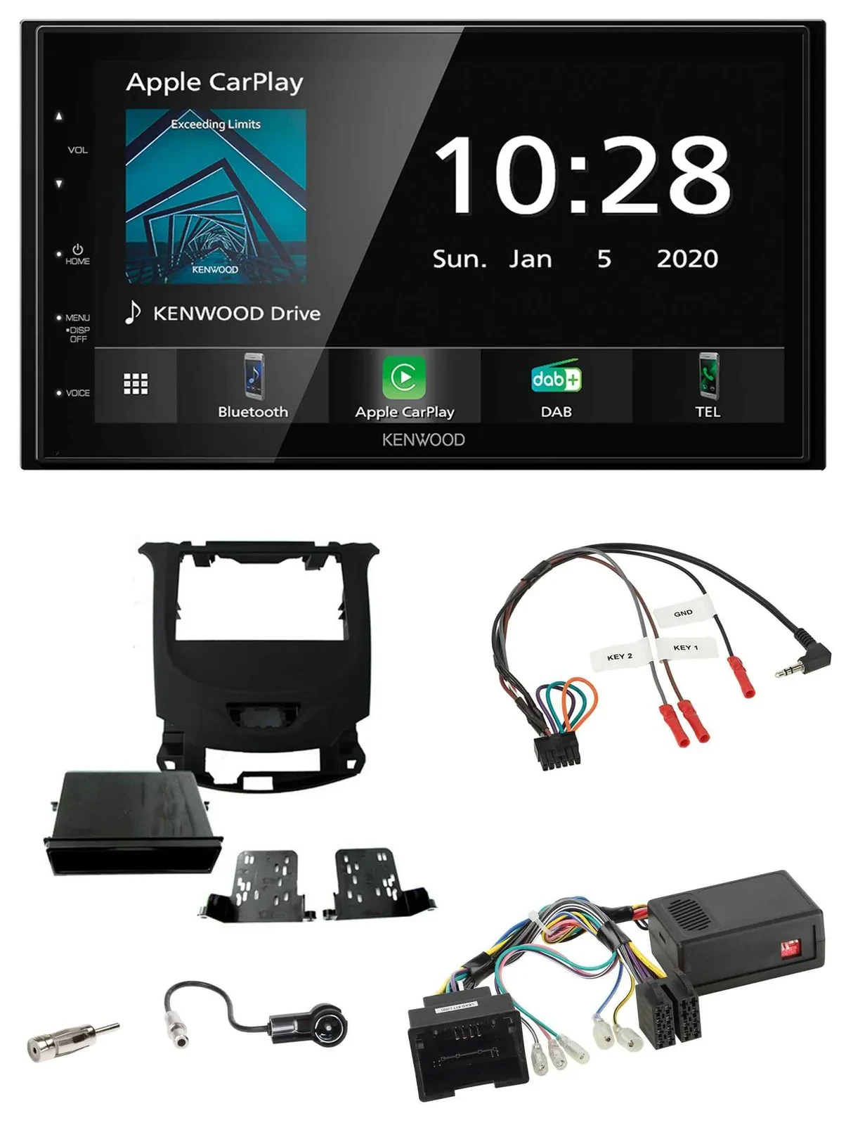 Kenwood Bluetooth Lenkrad DAB USB 2DIN Autoradio für Chevrolet Cruze ab 2016 kla