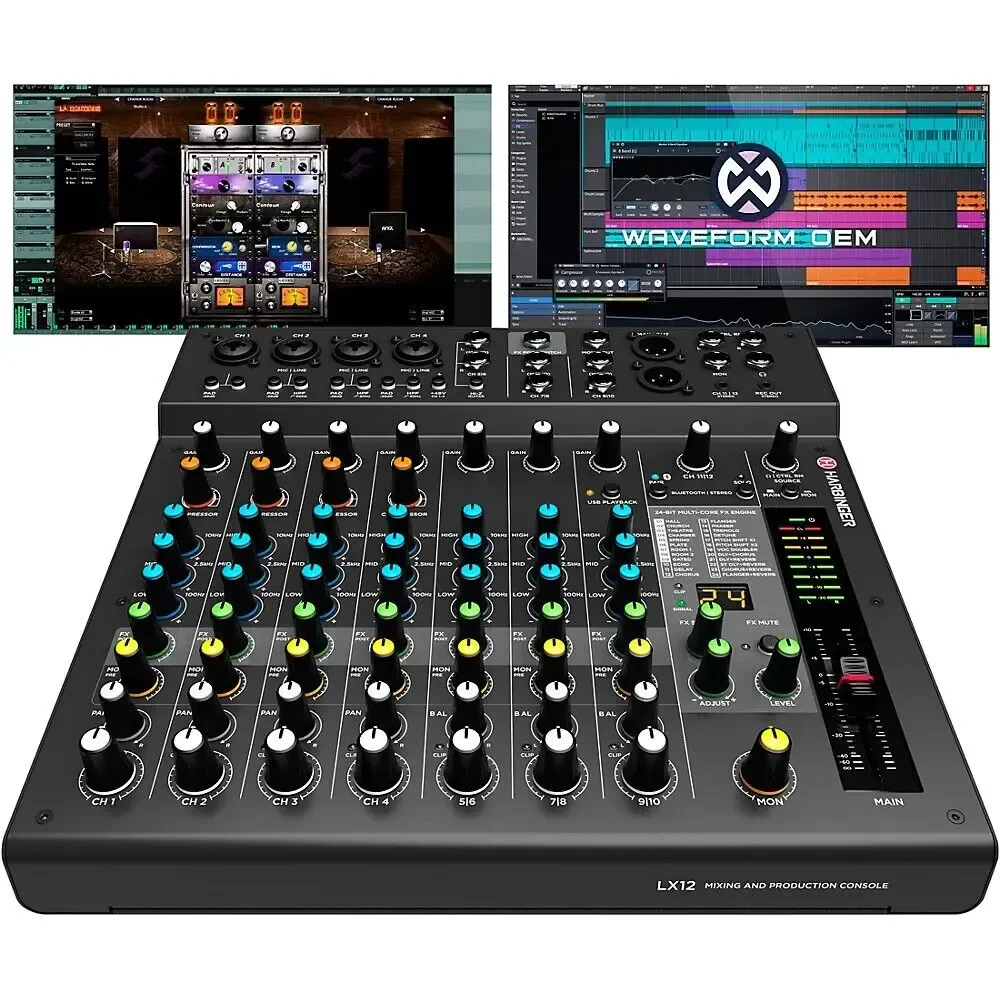 Аналоговый микшер Harbinger LX12 12-Channel Analog Mixer With Bluetooth, FX and USB Audio