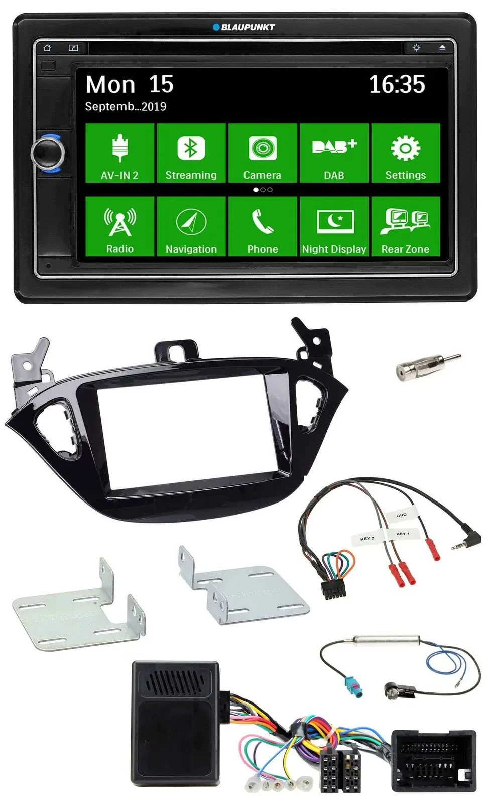 Blaupunkt Bluetooth 2DIN Lenkrad DAB USB TMC Navigation für Opel Adam ab 2013 Co