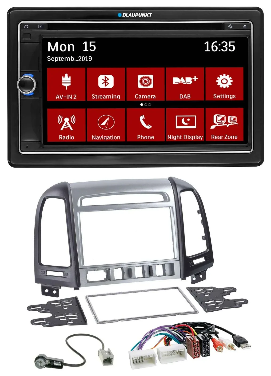 Blaupunkt Bluetooth DAB 2DIN USB DVD MP3 Autoradio für Hyundai Santa Fe AUX USB