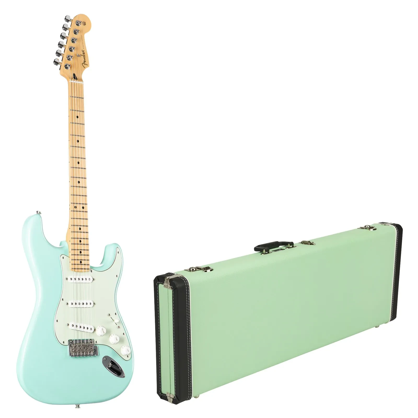 Fender Player Stratocaster, E-Gitarre, Surf Green, Vintage Series Case, Erle
