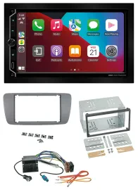 ESX 2DIN DAB USB MP3 Bluetooth Autoradio für Seat Ibiza ab 08 conemaragrau