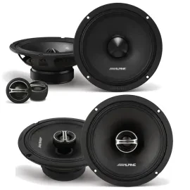 Alpine DM-65C-G 6.5" 2-way 4-ohm Component with 6.5" Coaxial Car Speakers