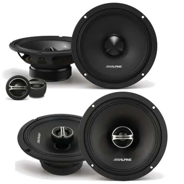 Alpine DM-65C-G 6.5" 2-way 4-ohm Component with 6.5" Coaxial Car Speakers